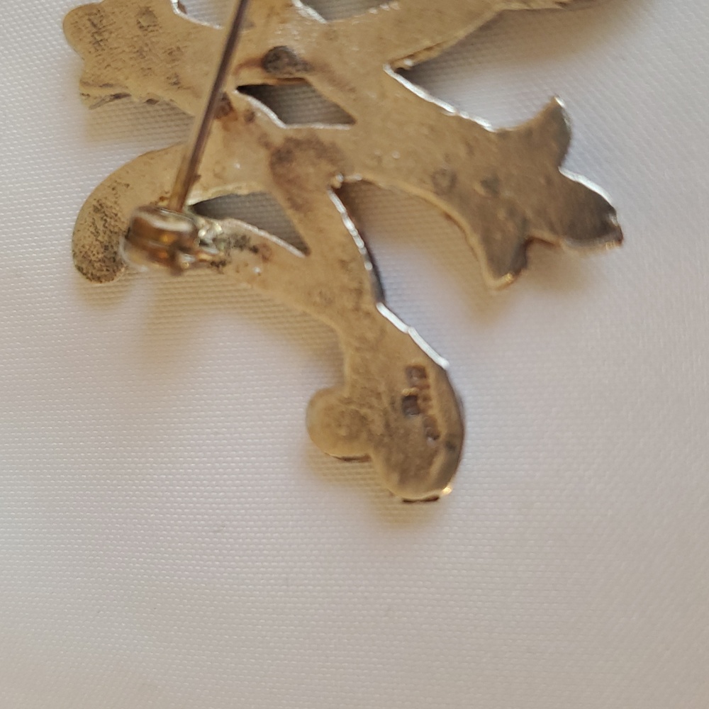 Vintage Sterling Silver Ave Maria Monogram Pin Brooch - Picture 10 of 11